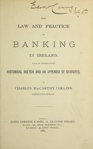 The law and practice of banking in Ireland