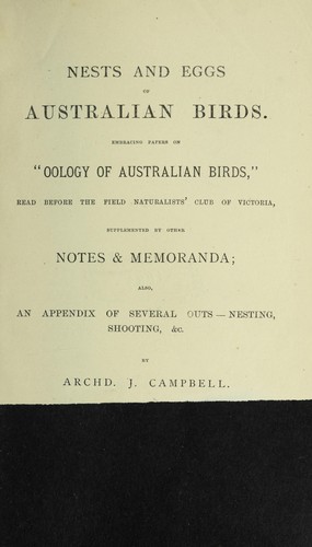 Nests and eggs of Australian birds