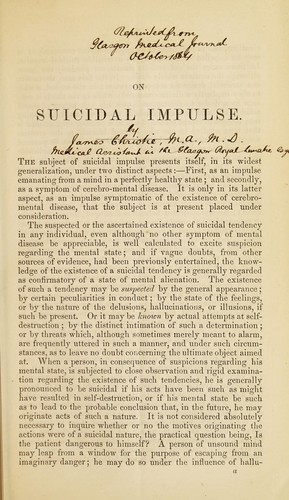 On suicidal impulse