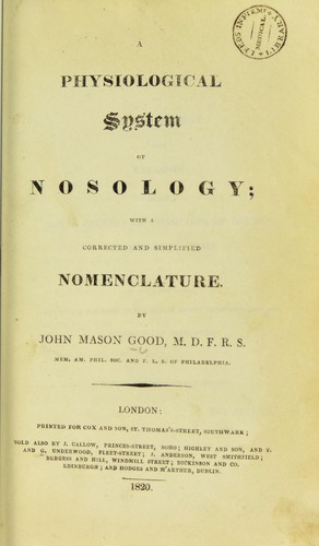 A physiological system of nosology