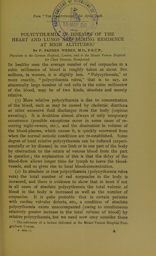 Polycythaemia in diseases of the heart and lungs and during residence at high altitudes