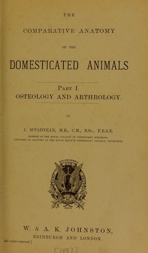 The comparative anatomy of the domesticated animals
