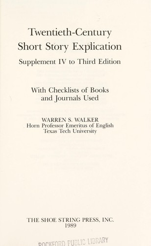 Twentieth-century short story explication