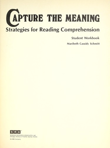 Capture the meaning : strategies for reading comprehension