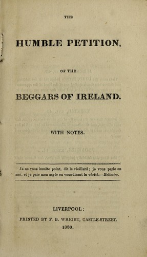 The humble petition, of the beggars of Ireland