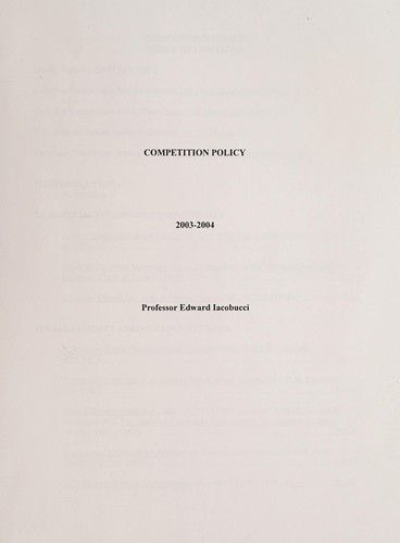 Competition policy