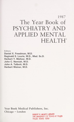 The Year Book of Psychiatry and Applied Mental Health, 1987