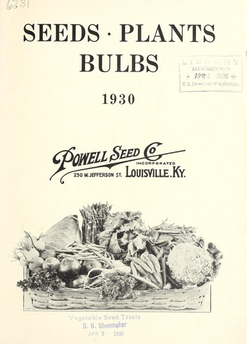 Seeds, plants, bulbs, 1930