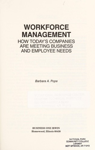 Workforce management