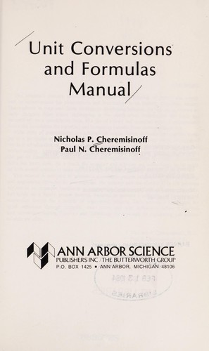Unit conversions and formulas manual