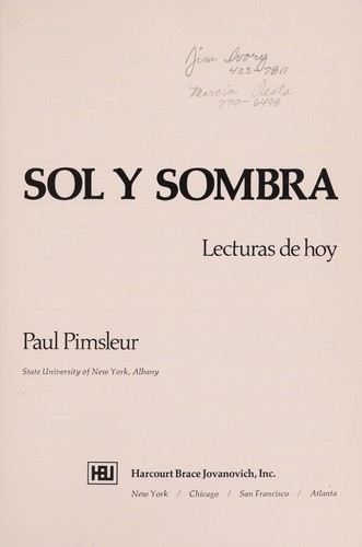 Sol y sombra; lecturas de hoy