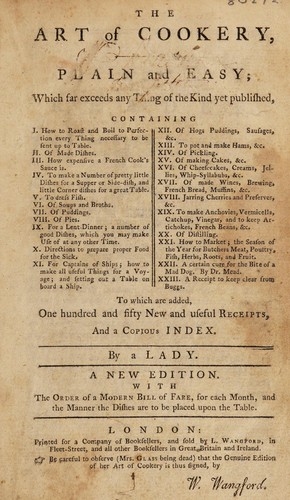 The art of cookery