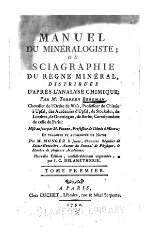 Manuel du minéralogiste, ou, Sciagraphie du règne minéral