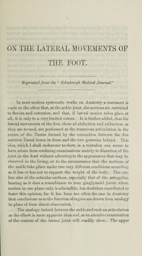 On the lateral movements of the foot