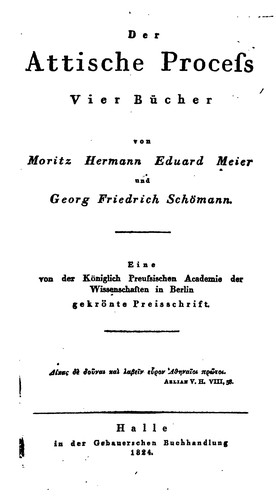 Der attische Process: Vier Bücher