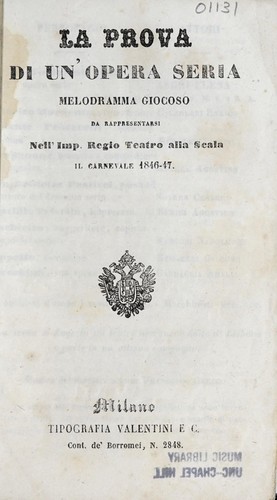La prova di un'opera seria