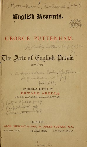 The arte of English poesie