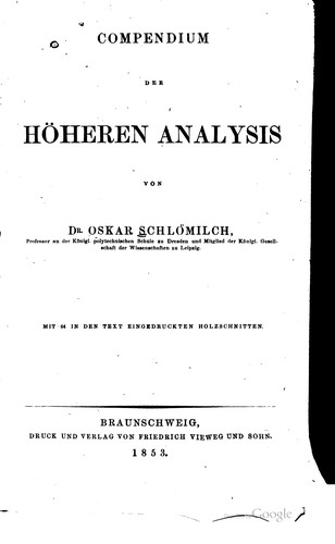 Compendium der höheren Analysis