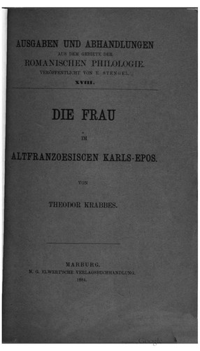 Die Frau im altfranzoesiscen Karls-Epos