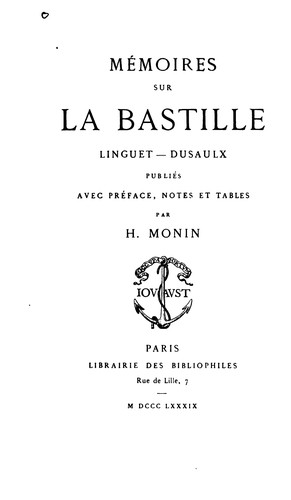 Mémoires sur la Bastille
