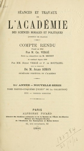 Comptes-rendus des séances et travaux