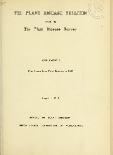 Crop losses from plant diseases, 1918