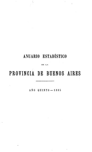 Anuario estadístico de la provincia de Buenos Aires