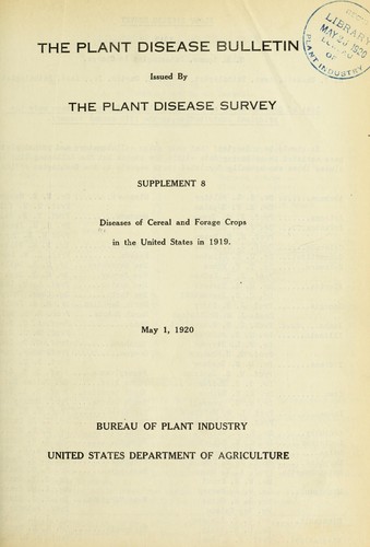 Diseases of cereal and forage crops in the United States in 1919