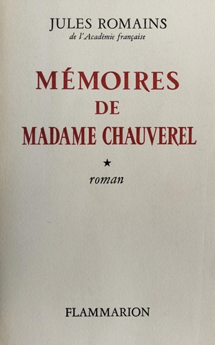 Mémoires de Madame Chauverel