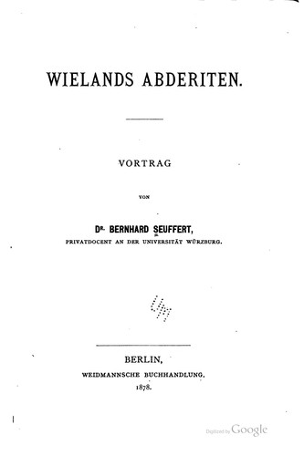 Wielands Abderiten.