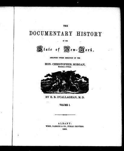 The Documentary history of the state of New-York