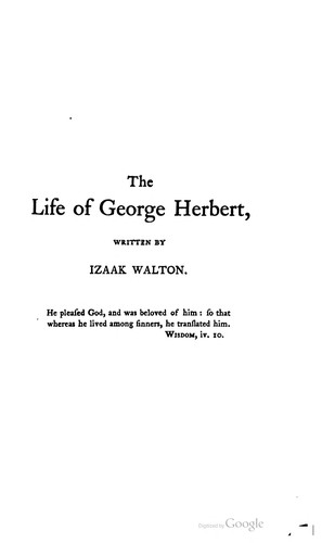 The remains of that sweet singer of The temple, George Herbert ...
